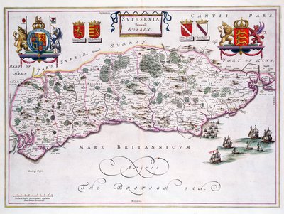 Map of Sussex by English School